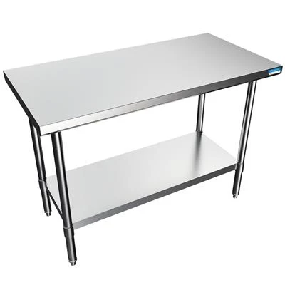 BK Resources CVT-4824 24" W x 48" D Flat Top Stainless Steel 16 Gauge Work Table
