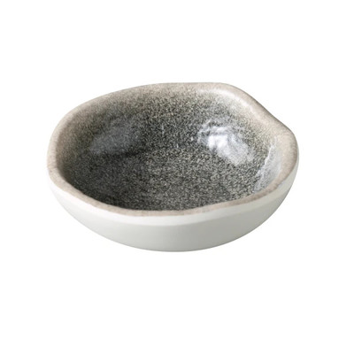 Yanco MI-5002 Misty 1.5 Oz. Charcoal and Brown Melamine Round Sauce Dish - 72/Case