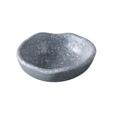 Yanco ST-303 Stone Art 2 Oz. Concrete Gray Melamine Round Sauce Dish - 72/Case