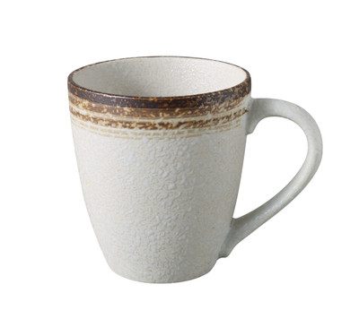 Yanco RO-012 Rockeye 12 Oz. White and Brown Chinaware Mug - 36/Case