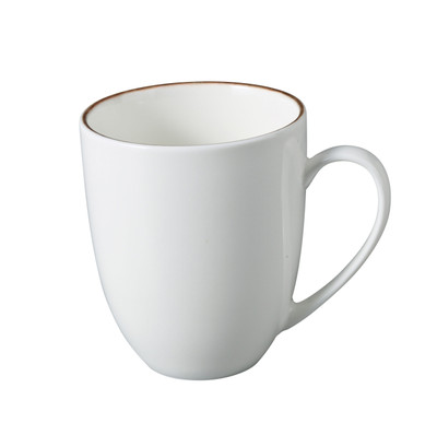 Yanco LE-012 Legna 12 Oz. White and Brown Chinaware Round Mug - 36/Case