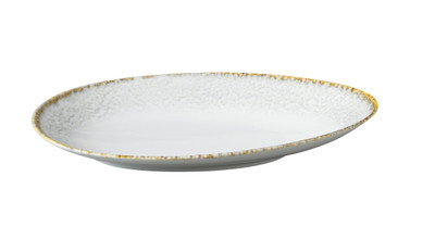 Yanco IB-313 Iris Blue 8.25" W Light Blue Chinaware Oval Plate - 12/Case