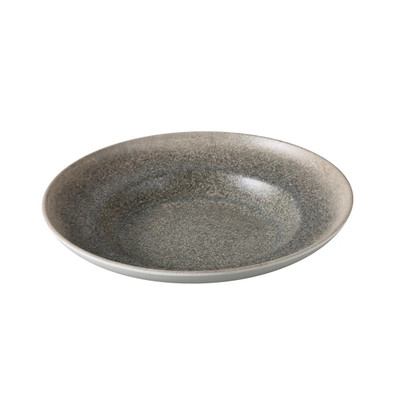 Yanco MI-710 Misty 12 Oz. Charcoal and Brown Melamine Round Mediterranean Pasta Bowl - 24/Case