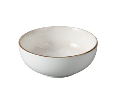 Yanco LE-506 Legna 22 Oz. White and Brown Chinaware Round Cereal Bowl - 36/Case