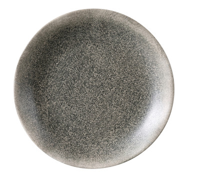 Yanco MI-112 Misty 12" Charcoal and Brown Round Dinner Plate - 12/Case