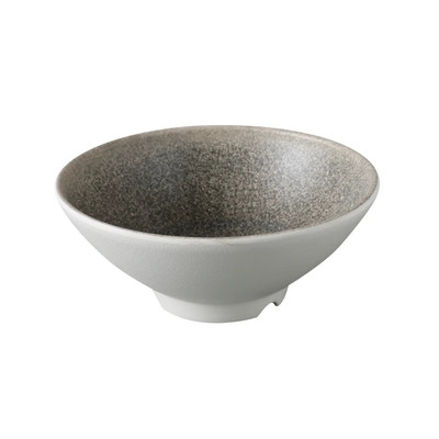 Yanco MI-608 Misty 38 Oz. Charcoal and Brown Melamine Round Ramen Bowl - 24/Case