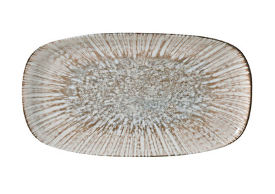Yanco LE-213 Legna 7" W White and Brown Chinaware Oval Plate - 12/Case