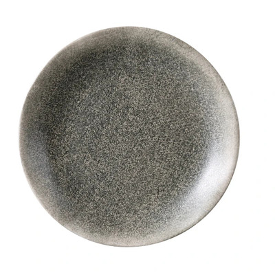 Yanco MI-108 Misty 9" Charcoal and Brown Round Lunch Plate - 24/Case