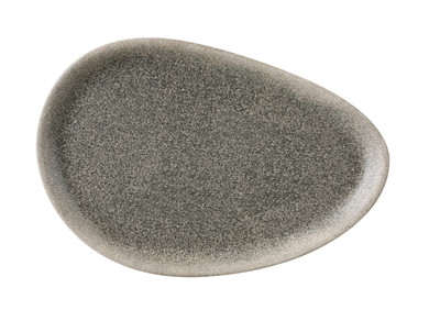 Yanco MI-212 Misty 12" Charcoal and Brown Oval Dinner Platter - 24/Case