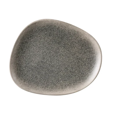 Yanco MI-307 Misty 7.5" Charcoal and Brown Free Form Dessert Plate - 48/Case