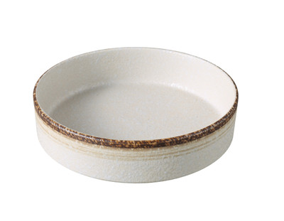 Yanco RO-2706 Rockeye 16 Oz. White and Brown Chinaware Round Salad Bowl - 36/Case