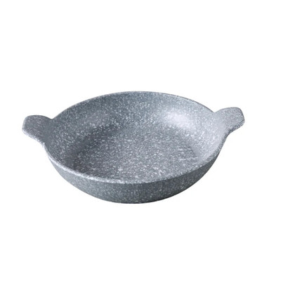 Yanco ST-709 Stone Art 25 Oz. Concrete Gray Melamine Round Bowl with Handle - 24/Case