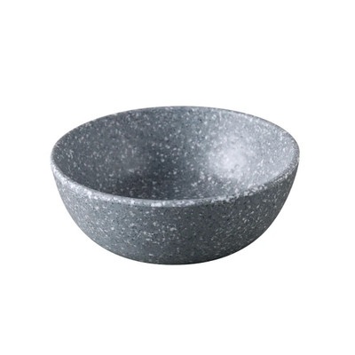 Yanco ST-305 Stone Art 12 Oz. Concrete Gray Melamine Round Rice Bowl - 48/Case