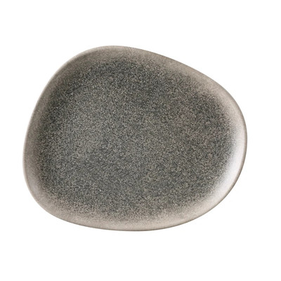 Yanco MI-309 Misty 9.5" Charcoal and Brown Free Form Lunch Plate - 36/Case