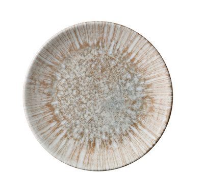 Yanco LE-706 Legna 6.25" W White and Brown Chinaware Round Plate - 36/Case