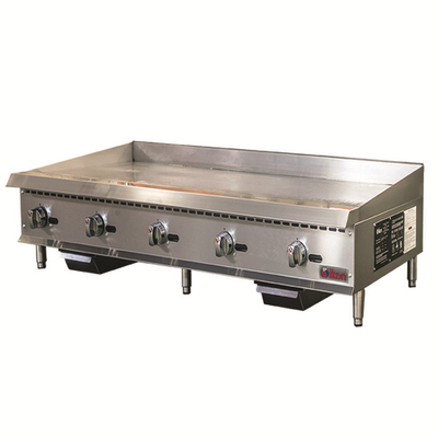 MVP Group ITG-60 64" W Stainless Steel Manual Thermostatic Control Gas Countertop Ikon Griddle - 150,000 BTU