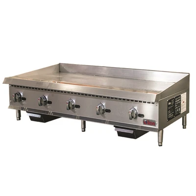 MVP Group ITG-60 64" W Stainless Steel Manual Thermostatic Control Gas Countertop Ikon Griddle - 150,000 BTU