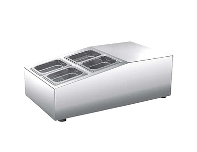 VITLIFE VRTR4 14.9" W Stainless Steel Electronic Control System Refrigerated Topping Unit - 115 Volts