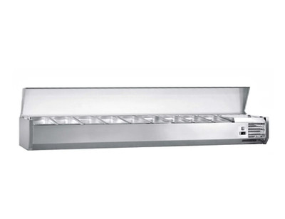 VITLIFE America VVRX1500/380S 6 Pans Stainless Steel VRX Topping Dispenser with Stainless Steel Lid - 115 Volts