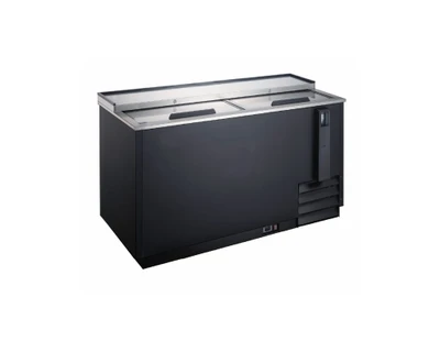MVP Group KIN50BC-HC Kool-It Infinity 49.5" W All Black Stainless Steel 2 Locking Sliding Lids Bottle Cooler - 115 Volts