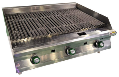 MVP Group VRX-72-RB Vortex 72" W Stainless Steel Countertop Manual Gas Radiant Char-Broiler - 156,000 BTU