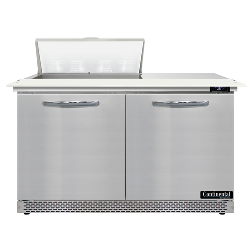 Continental Refrigerator D48N8C-FB 48" W Two-Section Two Door Designer Line Sandwich Unit