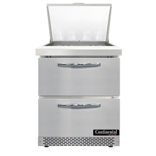 Continental Refrigerator SW27N12M-FB-D 27.5" W One-Section Two Drawer Mighty Top Sandwich Unit