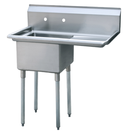 Atosa MRSA-1-R 39" W 18 Ga. Stainless Steel 1-Compartment with 18" Right Drainboard MixRite Sink