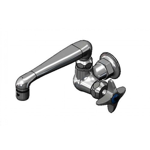 T&S Brass B-0216-CR Faucet single hole single temperature wall mount 6" swivel cast spout (0SC6)
