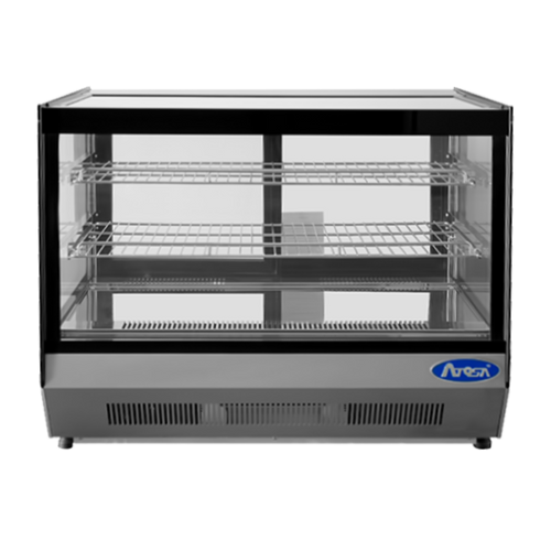 Atosa CRDS-42 4.2 Cu. Ft. Black Stainless Steel Countertop Refrigerated Display Case - 115 Volts