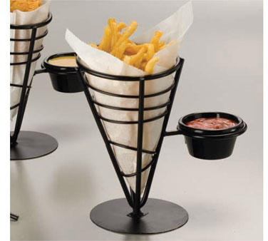 American Metalcraft FBS591 5" Iron Black Cone Ironworks French Fry Basket