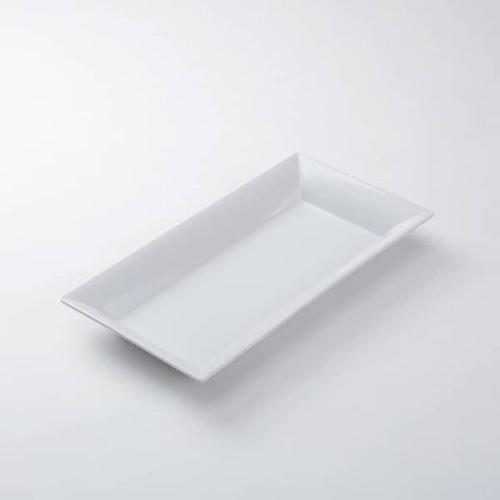 American Metalcraft MEL23 Plastic White Rectangular Endurance Platter