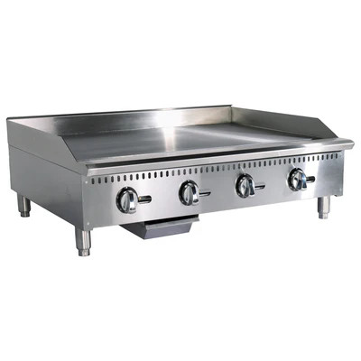 Adcraft BDCTG-48T 48" W Black Countertop Diamond Thermostatic Gas Griddle - 120,000 BTU