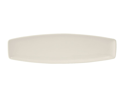 Tuxton AMU-551 Ceramic Pearl White Rectangular Plate (1 Dozen)