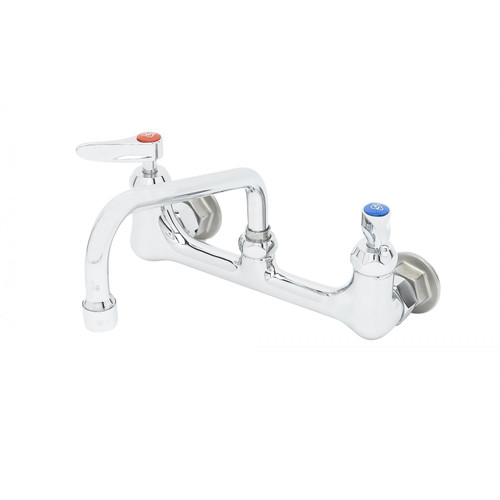 T&S Brass B-2414-CR-SC Wall Mount Sink Mixing Faucet with 8" Centers