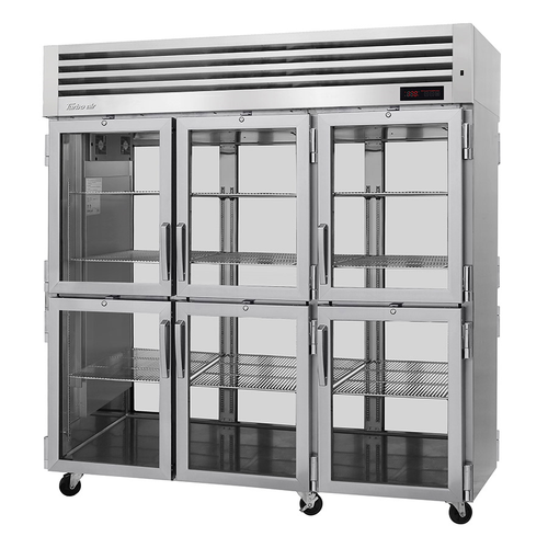 Turbo Air PRO-77-6H-G-PT PRO Series Heated Cabinet Pass-Thru Three-Section 73.9 cu. ft