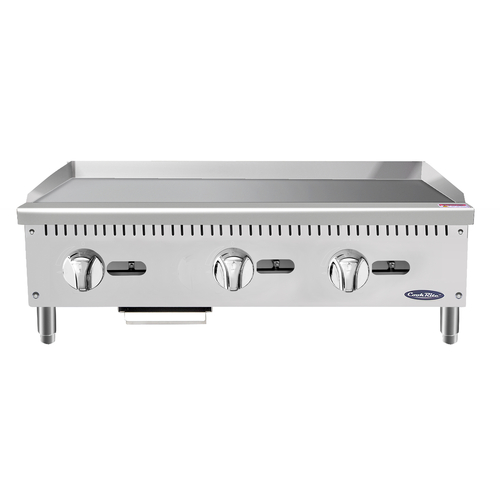 Atosa ATMG-36 36" W Stainless Steel Natural Gas Countertop CookRite Heavy Duty Griddle - 90,000 BTU