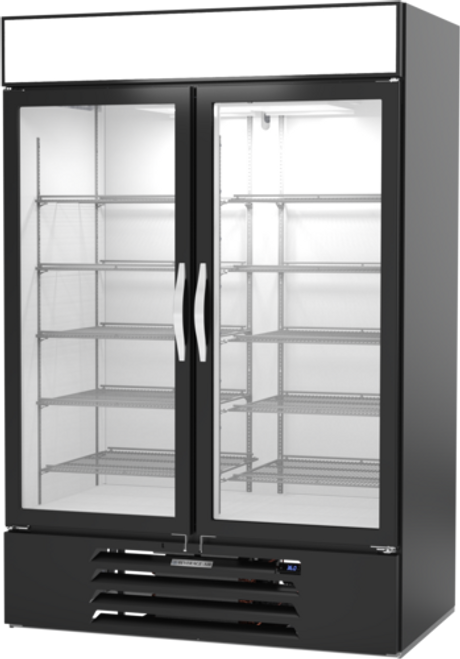 Beverage Air MMR49HC-1-B-IQ 52" W Two-Section Glass Door MarketMax Refrigerated Merchandiser