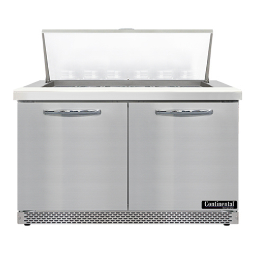 Continental Refrigerator SW48N18M-FB 48" W Two-Section Two Door Mighty Top Sandwich Unit