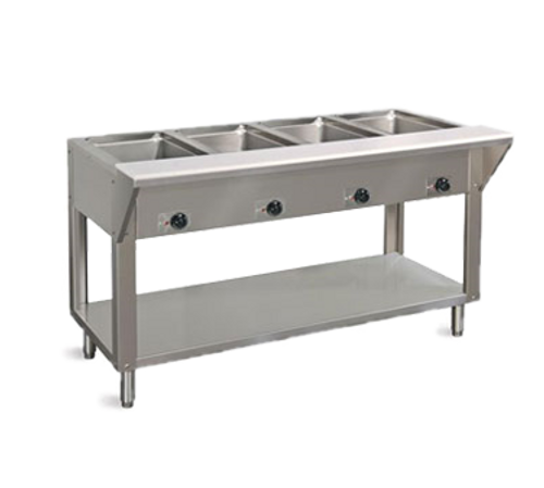 Piper Products DB-3-HF Stainless Steel 3 Pan Design Basics Hot Food Table Open Cabinet Base - 2250 Watts