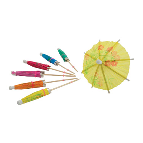 Winco PK-P4 Wooden Parasol Picks With Umbrella Top (144 Pieces Per Bag)