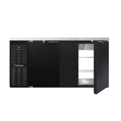Continental Refrigerator BB69SNPT 69"W Solid Door Refrigerated Back Bar Cooler