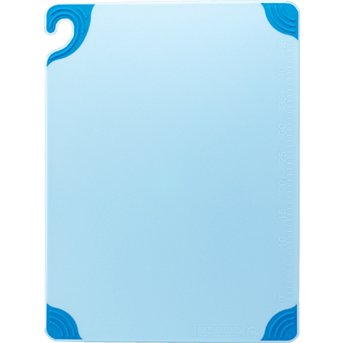 San Jamar CBG182412BL 18" x 24" x 1/2" Blue Co-Polymer Saf-T-Grip Cutting Board