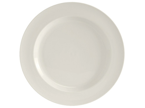 Tuxton AMU-009 12-1/2" Ceramic Pearl White Round Plate (1 Dozen)