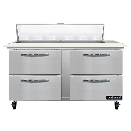 Continental Refrigerator SW60N12C-D 60" W Two-Section Four Drawer Sandwich Unit
