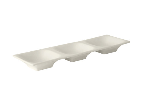 Tuxton AMU-555 Ceramic Pearl White Rectangular Plate (1 Dozen)