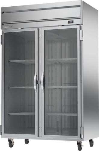 Beverage Air HFP2HC-1G 52" W Two-Section Glass Door Reach-In Horizon Series Freezer - 115 Volts