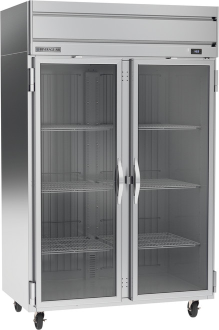 Beverage Air HFP2HC-1G 52" W Two-Section Glass Door Reach-In Horizon Series Freezer - 115 Volts