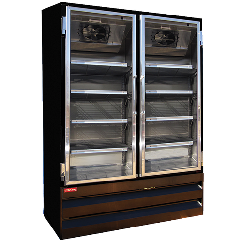 Howard McCray GF42BM-B-FF 52.25"W Two-Section Glass Door Freezer Frozen Foods Merchandiser