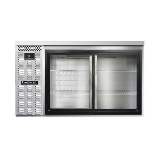 Continental Refrigerator BB59SNSSSGD 59"W Glass Door Refrigerated Back Bar Cooler